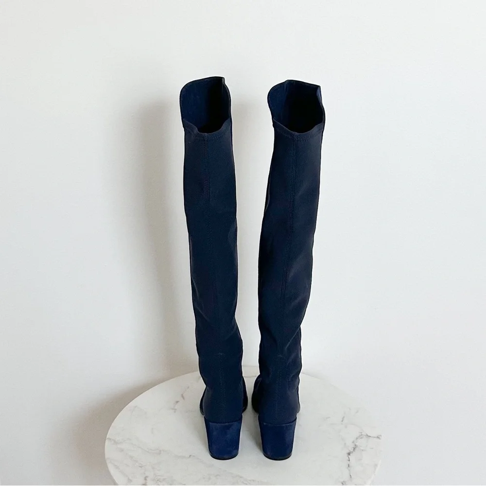 Stuart Weitzman NEW 5050 City Block Over the Knee Blue Suede Size 4.5 US 35 EU - Picture 9 of 10